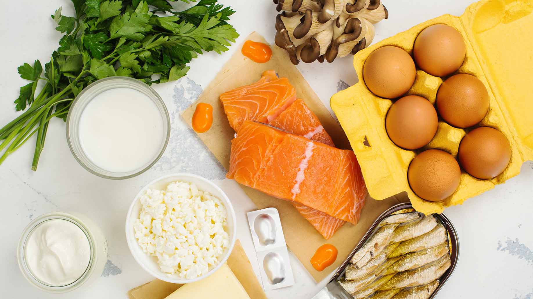 vitamin d food sources salmon mushrooms sardines eggs cheese dairy peas fish natural sources