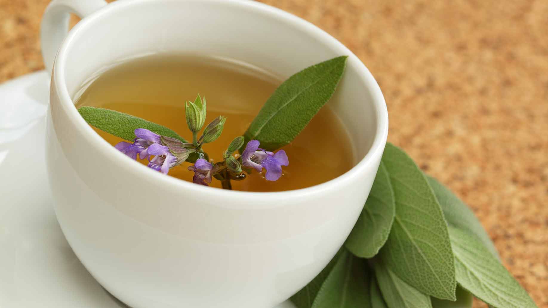 l theanine tea with leaves and flowers