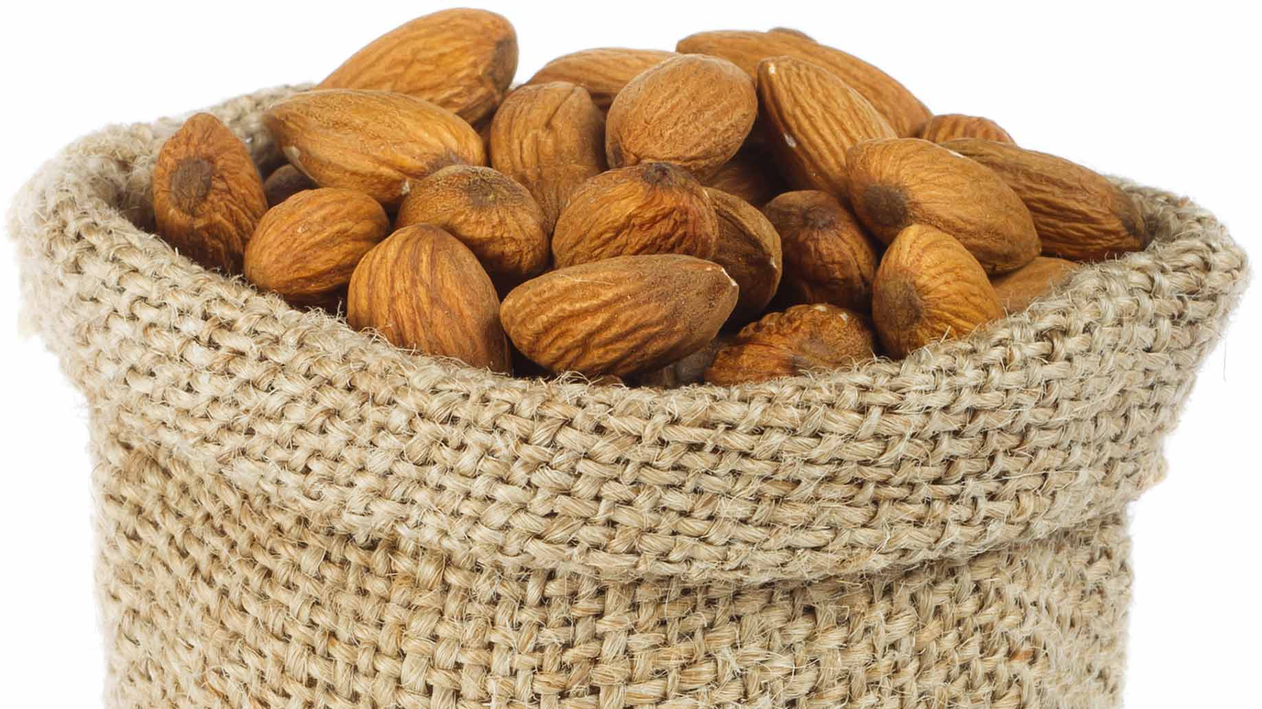 almonds whole brown bag raw